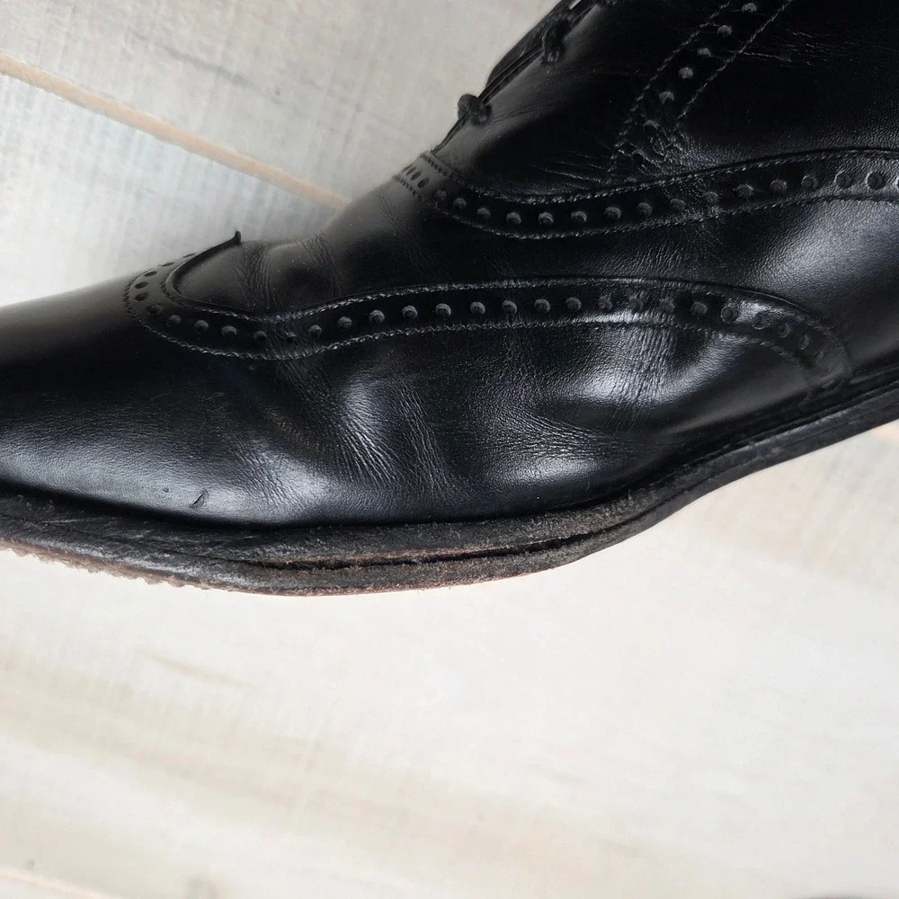 Allen Edmonds Marlow Cap Toe Oxford Wingtip Dress Shoes‎ Mens 12 B Black Leather